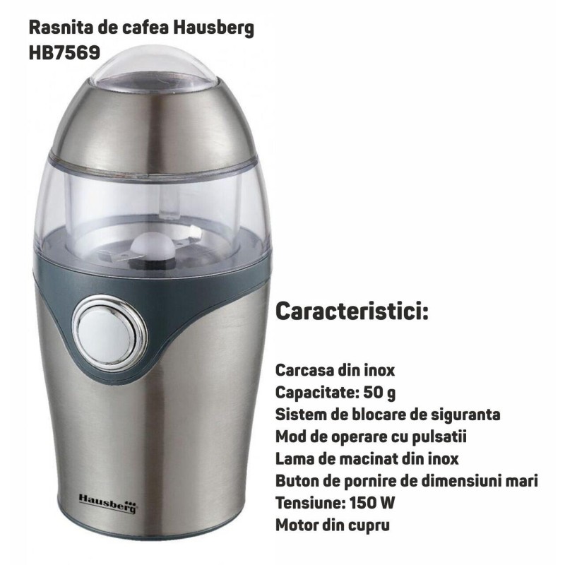Rasnita de cafea Hausberg HB7569, 150 w, capacitate 50 gr