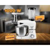 Robot de bucatarie multifunctional All-in-one Hausberg HB-7605AB, 1000 W, mixer/blender/tocat carne, Alb
