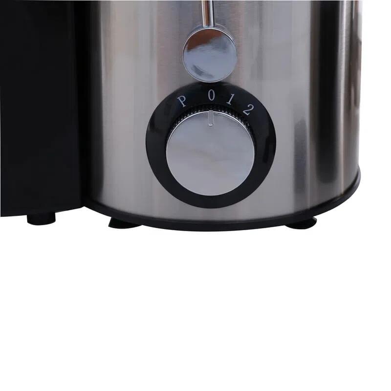 Storcator de fructe si legume Hausberg HB-7645, 600 W, 2 viteze + Turbo, recipient pulpa 1 l, recipient suc 550 ml, accesoriu impingere, negru + argintiu