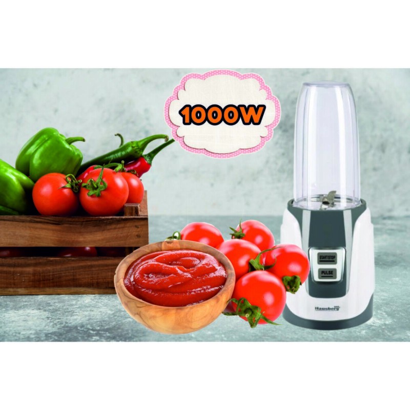 Blender Hausberg HB-7675AB Alb ,Putere 1000W, Capacitate 1000ml, motor de cupru