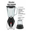Blender HAUSBERG HB-7760NG, 350W, 1.5L, 3 trepte viteza, functie Pulse, zdrobire gheata, 4 lame detasabile, Negru