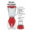 Blender Hausberg HB-7760RS, 350W, 1.5L, 3 viteze, Functie Pulse, maruntire gheata, 4 lame detasabile, rosu