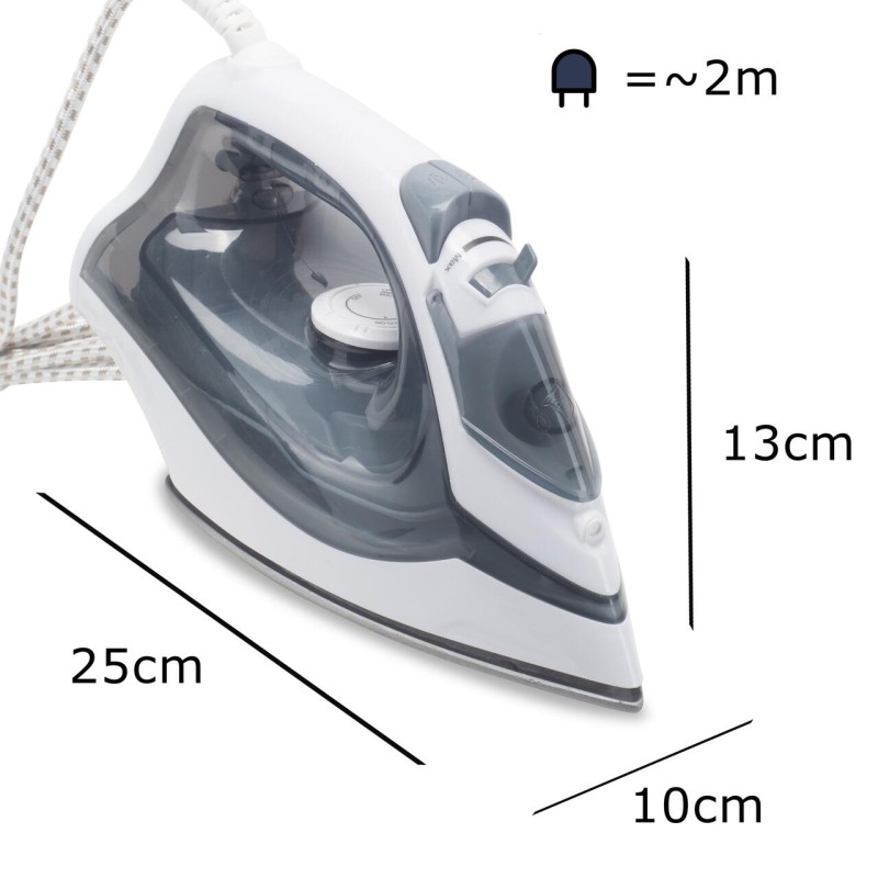 Fier de calcat Hausberg HB-7807VR, talpa ceramica, jet de abur 12g/min, abur pe verticala 25g/min, sistem antipicurare, sistem autocuratare, 2200W