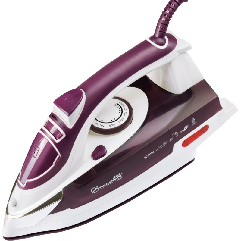 Fier de calcat Hausberg HB-7809MR, Ultra Slide, Talpa Ceramica, 2300W, 390ml, Alb/Maro