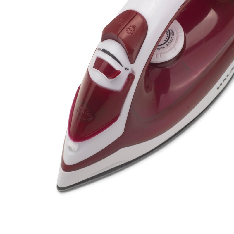 Fier de calcat Hausberg HB-7850RS, 1300W, talpa invelis ceramic, abur vertical, calcare uscata, autocuratare, pulverizare,  rezervor 130ml, Rosu