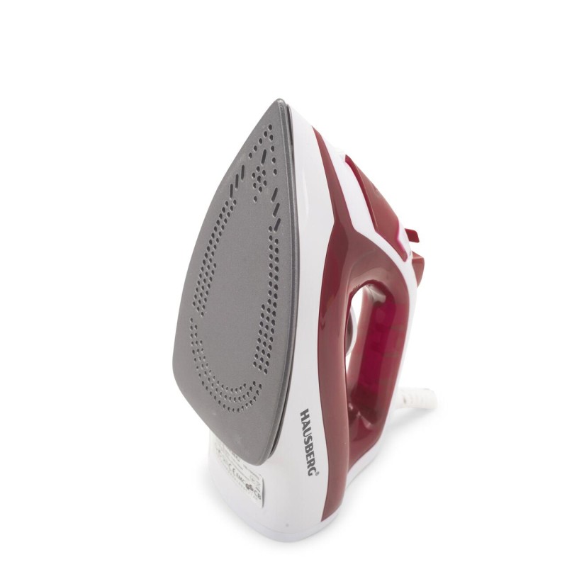 Fier de calcat Hausberg HB-7850RS, 1300W, talpa invelis ceramic, abur vertical, calcare uscata, autocuratare, pulverizare,  rezervor 130ml, Rosu