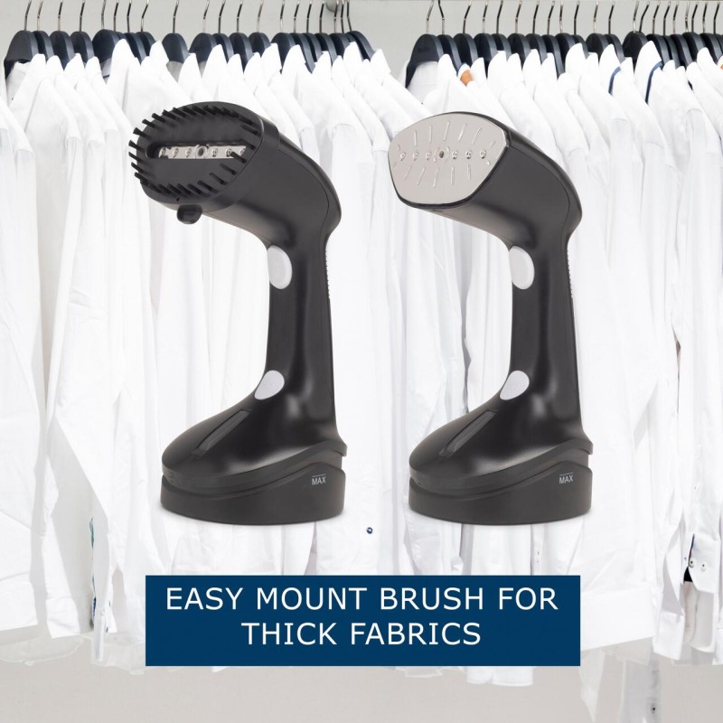 Fier de calcat vertical HAUSBERG HB-7901NG, 1200W, rezervor 200ml detasabil, placa de otel inoxidabil, abur 18g/min, buton on/off, Negru