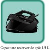 Statie de calcat HAUSBERG HB-7925NG, 3000W, 40-50g/min, 1.5l, auto-curatare, termostat, talpa ceramica, negru