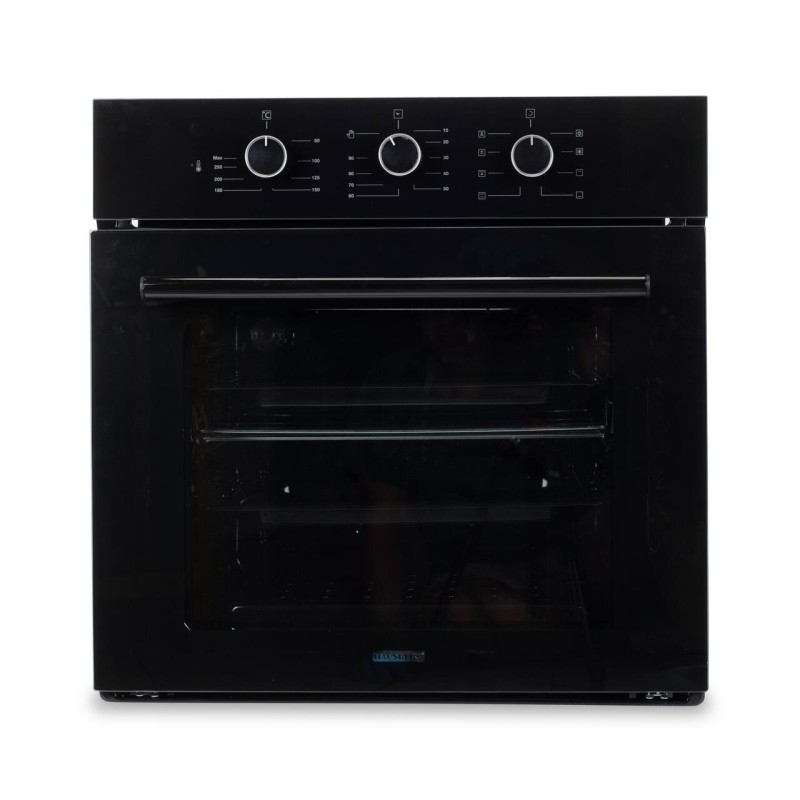 Cuptor incorporabil electric Hausberg HB-8044NG, 58L, 1600W, 8+1 programe, turbo ventilator, timer, email, sticla, gratar, 2 tavi