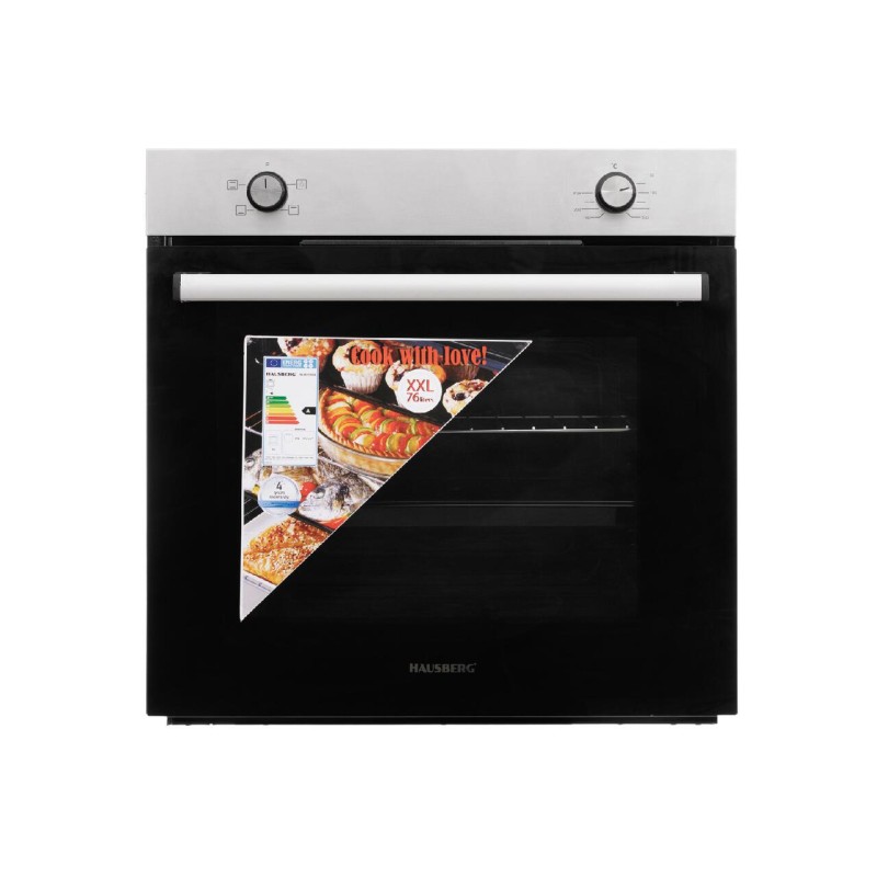Pachet incorporabil Hausberg Cuptor HB-8051IN, Electric, Putere 2000 W, 76 l, 4 Functii, Plita incorporabila HB-556IN, Gaz, 4 arzatoare, Sistem siguranta GAZ, Gratar din fonta, Hota decorativa HB-1260, absorbtie 450 m3/h, 1 motor, 60 cm, Inox