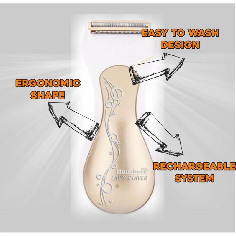 Aparat de epilat pentru femei Hausberg HB-80AU, 3W, Alb/Auriu