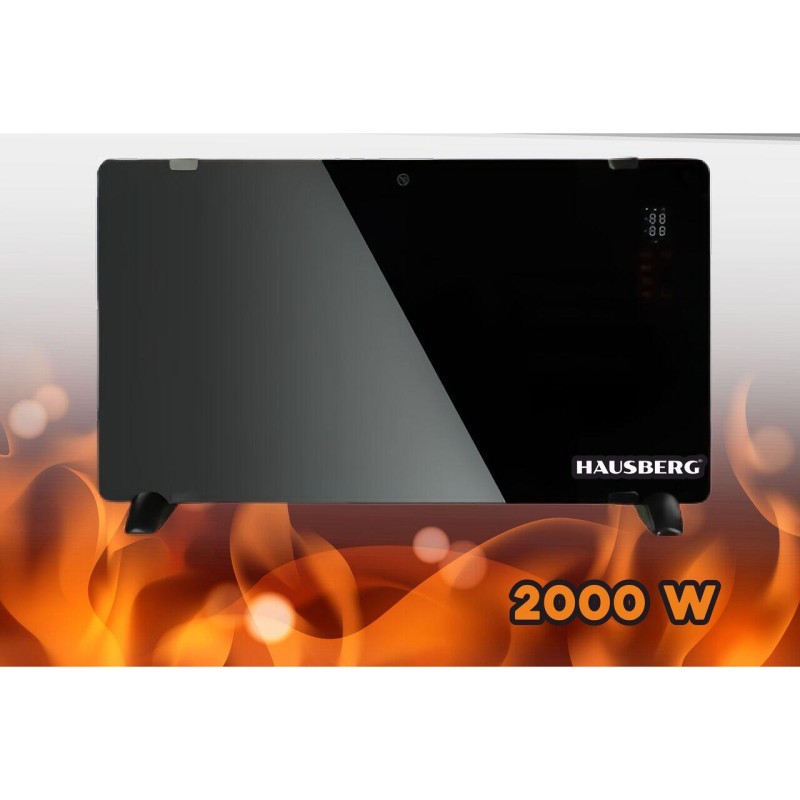 Convector slim cu ecran tactil Hausberg cu telecomanda, termostat si temporizator