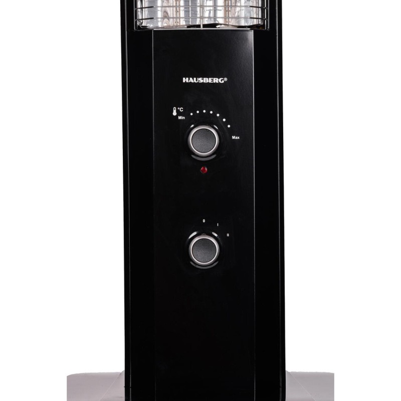 Radiator Electric Hausberg HB-8560, 2300W, Termostat Reglabil, Lampa de semnalizare pentru 3 pozitii, Negru