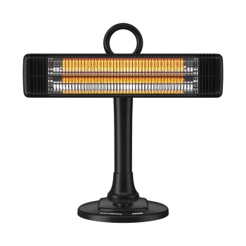 Radiator electric Hausberg HB-8565NG, 1000W, 2 trepte incalzire, tub din fibra de carbon, protectie IP24, termostat mecanic, carcasa din metal