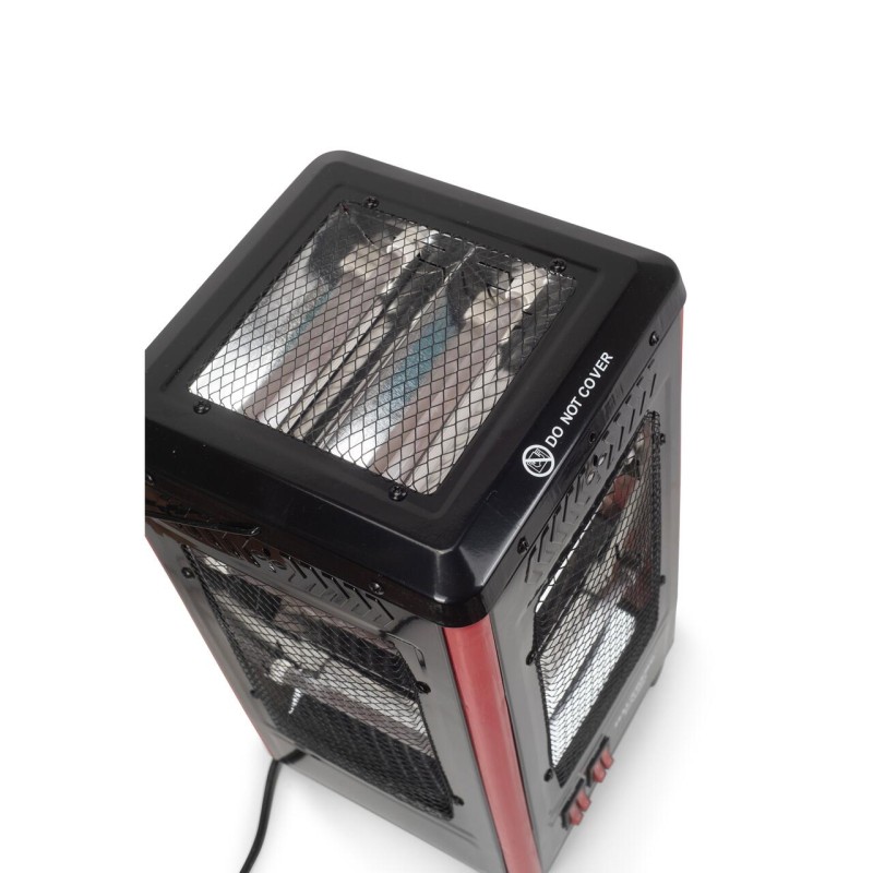 Radiator electric Hausberg HB-8802NG, 2200W, 5 niveluri de putere, incalzire in 5 directii, roti deplasare, maner pentru transport, protectie pentru rasturnare, Negru