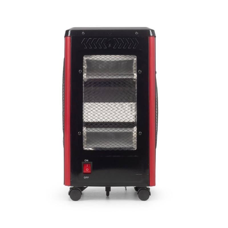 Radiator electric Hausberg HB-8802NG, 2200W, 5 niveluri de putere, incalzire in 5 directii, roti deplasare, maner pentru transport, protectie pentru rasturnare, Negru