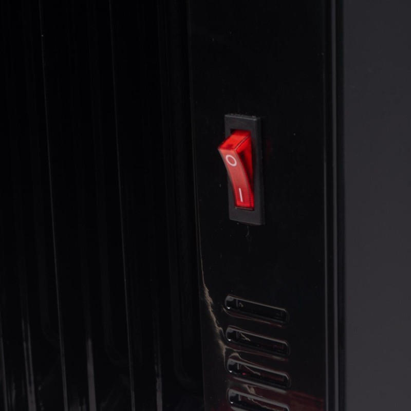 Calorifer electric Digital cu Telecomanda Hausberg HB-8950NG, 2000W, 9 elementi, 3 setari, Termostat electronic, Protectie supra-incalzire, Protectie anti-rasturnare, Negru