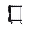 Calorifer electric cu ulei HAUSBERG HB-8925, 3 trepte, 1000-1500-2500 W, 11 elementi 110 mm x 580 mm, termostat reglabil, maner si rotite pentru o deplasare facila, indicator luminos functionare, negru