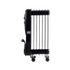 Calorifer electric cu ulei HAUSBERG HB-8905, 3 trepte, 600-900-1500 W, 7 elementi 110 mm x 580 mm, termostat reglabil, maner si rotite pentru o deplasare facila, indicator luminos functionare, negru