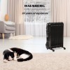 Calorifer electric cu ulei HAUSBERG HB-8925, 3 trepte, 1000-1500-2500 W, 11 elementi 110 mm x 580 mm, termostat reglabil, maner si rotite pentru o deplasare facila, indicator luminos functionare, negru