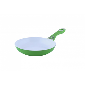 Tigaie ceramica Ertone ERT-MN 326 , maner silicon detasabil, dimensiune 26 cm , design ergonomic, eco cooking, Alb/Verde