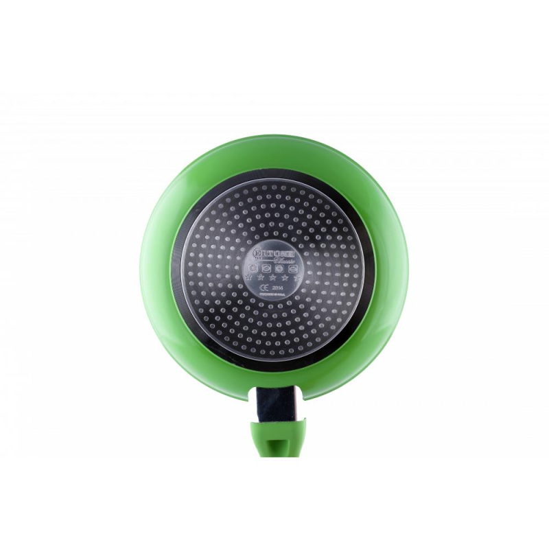 Tigaie ceramica Ertone ERT-MN 326 , maner silicon detasabil, dimensiune 26 cm , design ergonomic, eco cooking, Alb/Verde