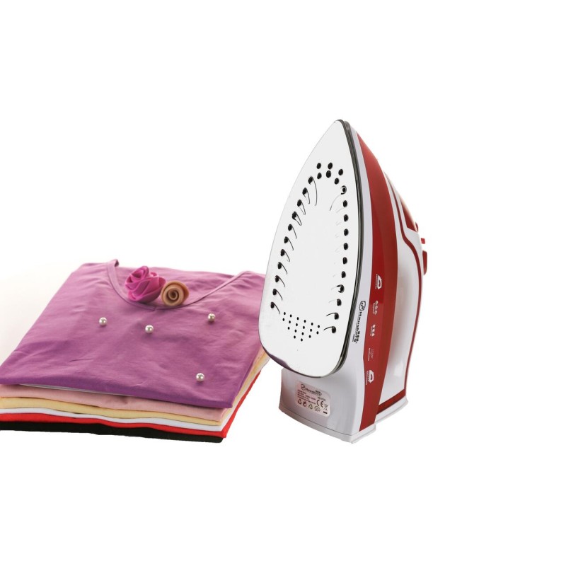 Fier de calcat Hausberg HB-7831RS, 2200W, Talpa inox, Functie Spray, Rezervor apa 400ml, Rosu