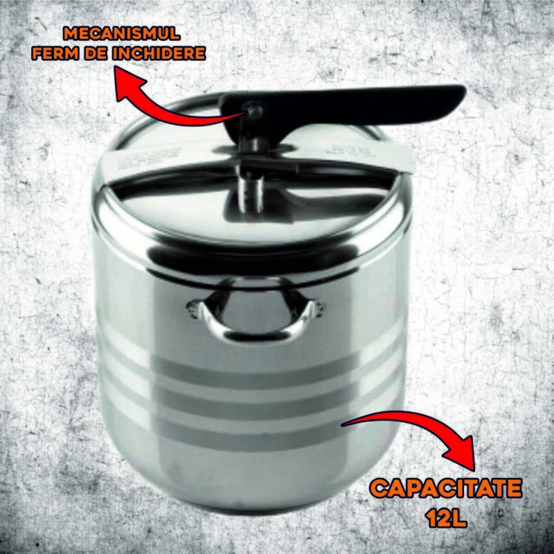 Oala sub presiune Ertone ERT-MN 307 12L, Material INOX