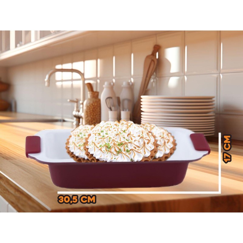 Tava Pentru Prajituri Ertone MN 754, Forma dreptunghiulara ceramica, dimensiune 30,5x17 cm