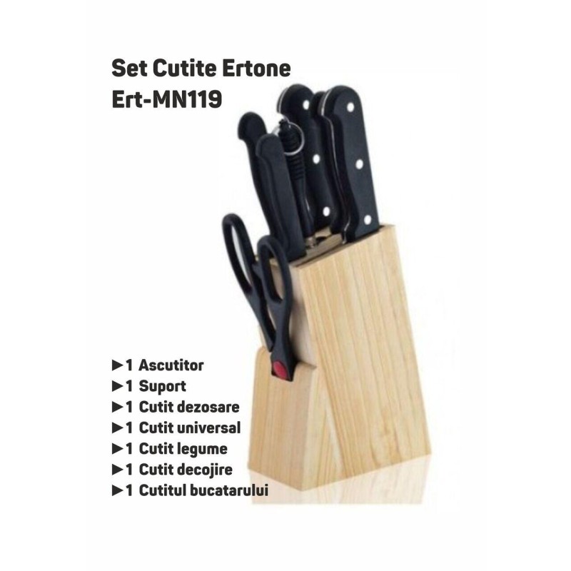 Set Cutite Ertone Ert-MN119,Lama Otel Inoxidabil De Inalta Calitate