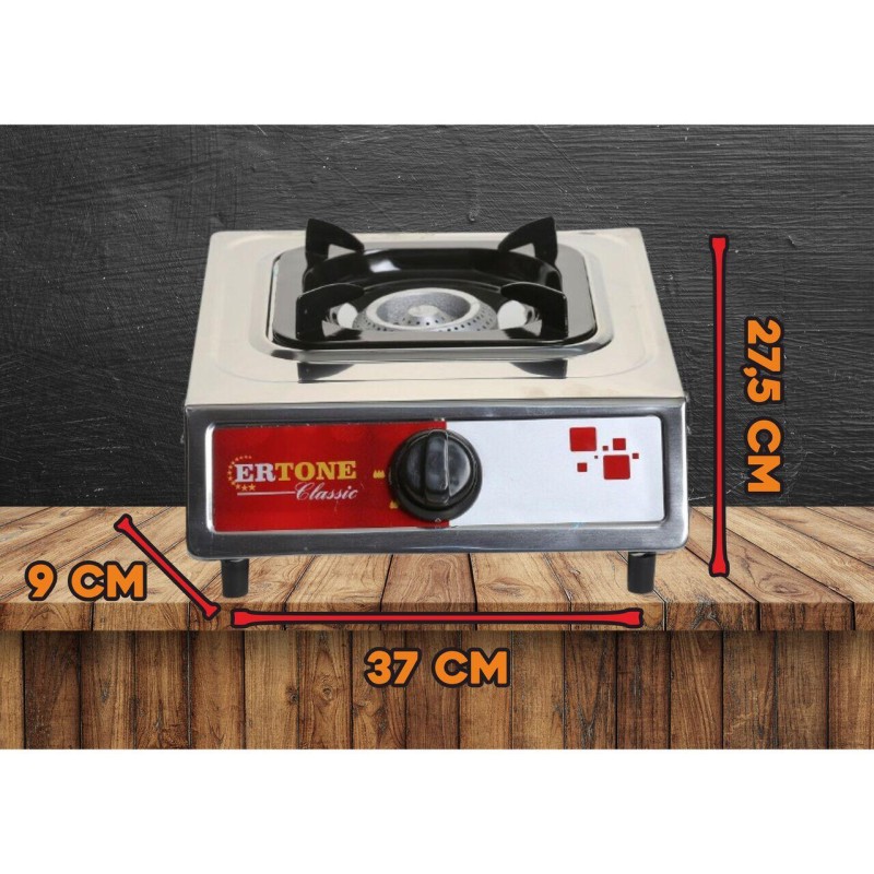 Minigaz Ertone MN201, 1 Arzator, Aprindere automata, Inox