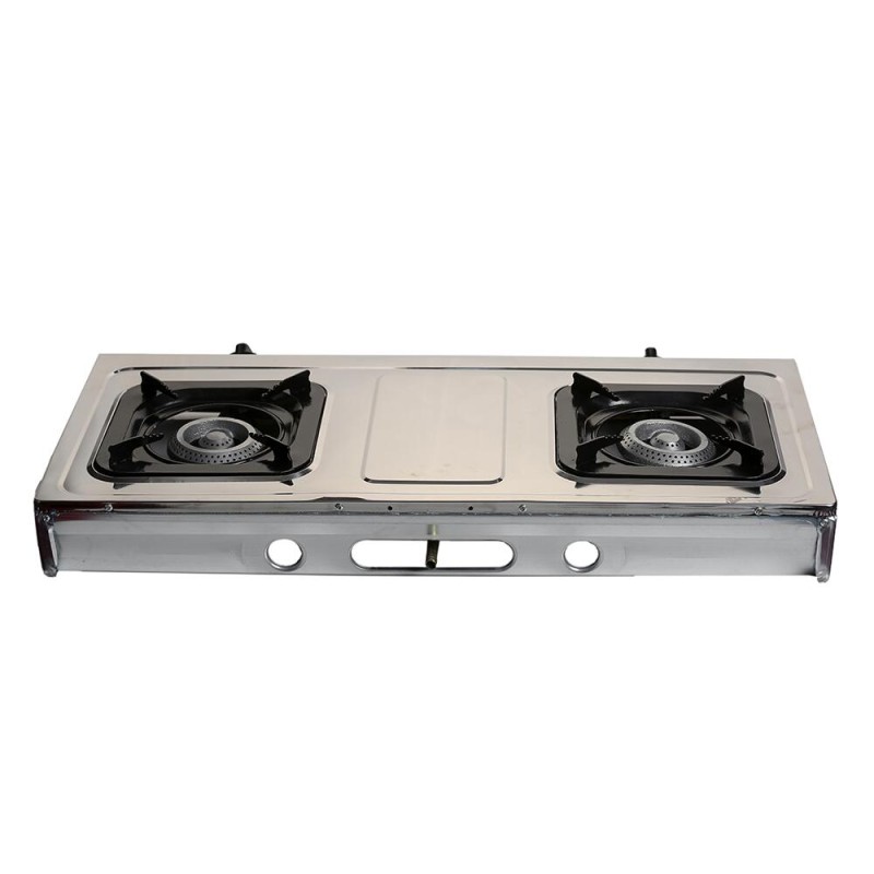 Aragaz cu 2 ochiuri Ertone MN204PRM, Aprindere piezo cu sistem de protective, GPL Butelie, Emailat, Inox