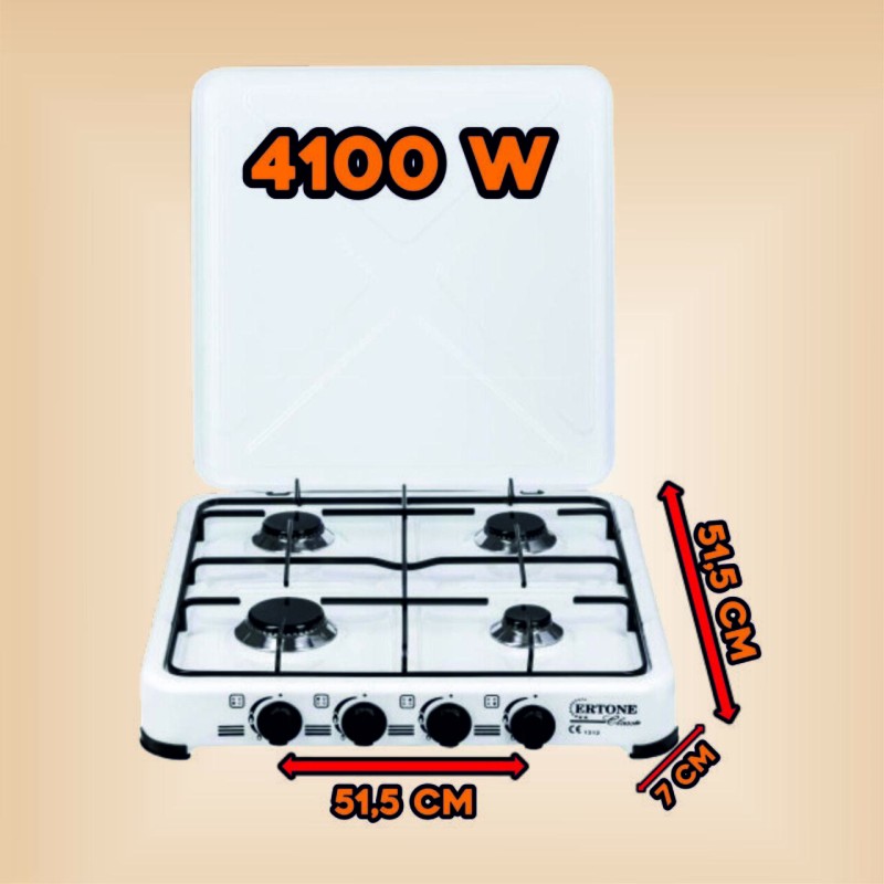 Minigaz GPL Ertone MN209AB, Emailat, 4 Arzatoare,ALB