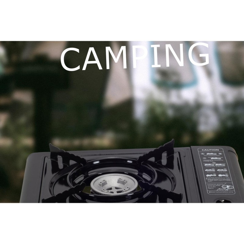 Aragaz portabil camping Ertone ERT-MN231NG, Pentru butelii spray, 2,2 kW, Aprindere piezo, Negru