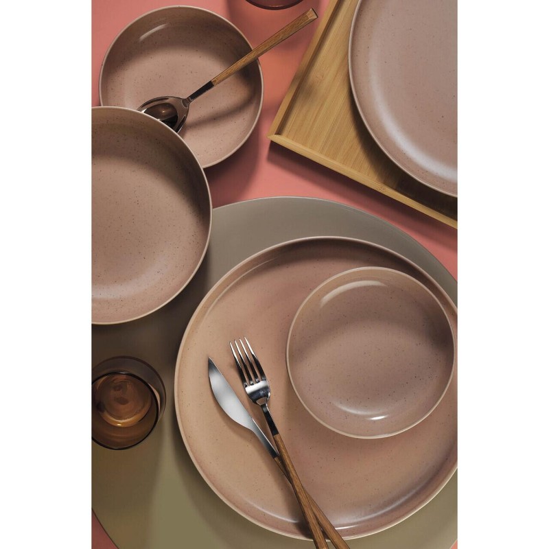 Serviciu de masa Moderna Colore Matte, 24 piese, 6 persoane, portelan, roz mat, kutahya porselen