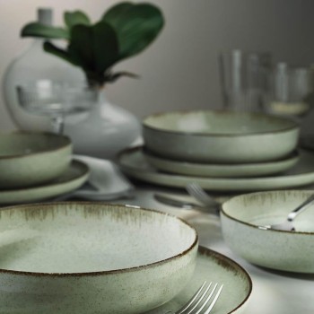 Serviciu de masa Moderna Dotti, 24 piese, 6 persoane, portelan, verde, kutahya porselen