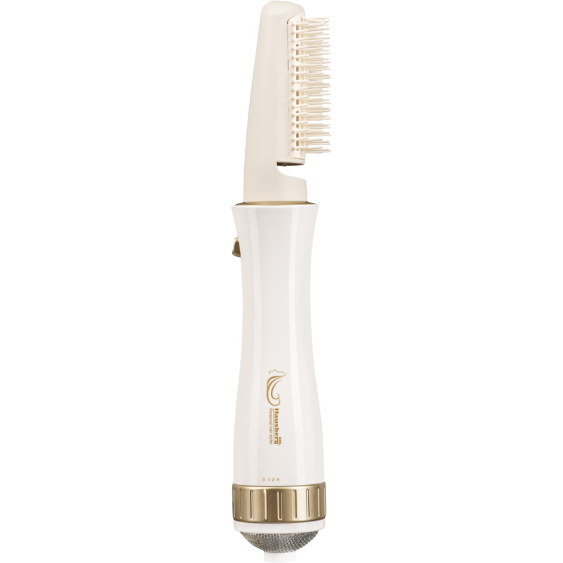 Perie pentru par Hausberg HB-19 cu 6 accesorii, 1000W, 360 C, Alb/Auriu