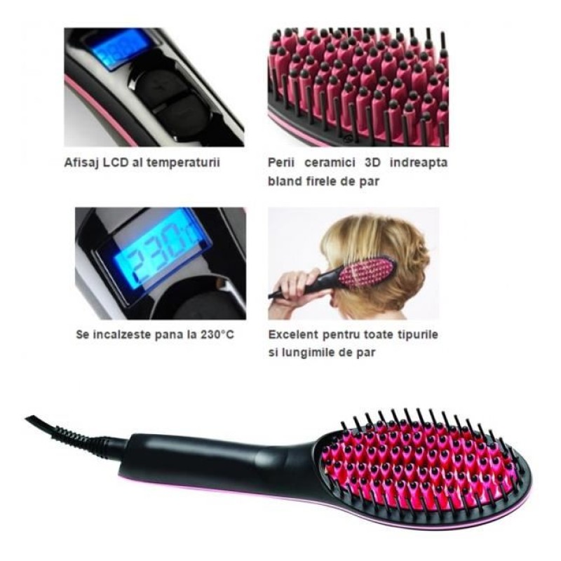 Perie Electrica de par Hausberg HB-17, material ceramic, 232 grade, ecran LCD