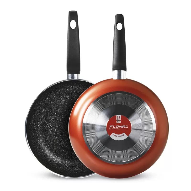 Tigaie antiaderenta FLONAL cu 6 straturi de acoperire cu efect de piatra Mineralit, 22cm