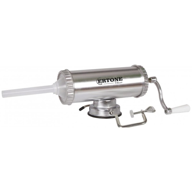 Aparat cu sprit pentru prepararea carnatilor, capacitate 2.5 Kg, aluminiu inoxidabil, Argintiu