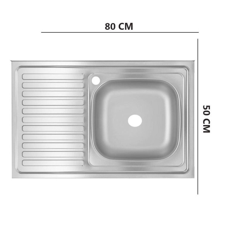 Chiuveta bucatarie Freddo SN7001D/Q32, pentru masca, finisaj anticalcar, cuva dreapta, 80x50cm, inox