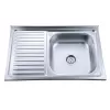 Chiuveta bucatarie Freddo SN8001D, montaj pe masca, dimensiune 80x50 cm, 13 cm adancime, cuva pe dreapta, finisaj anticalcar, inox