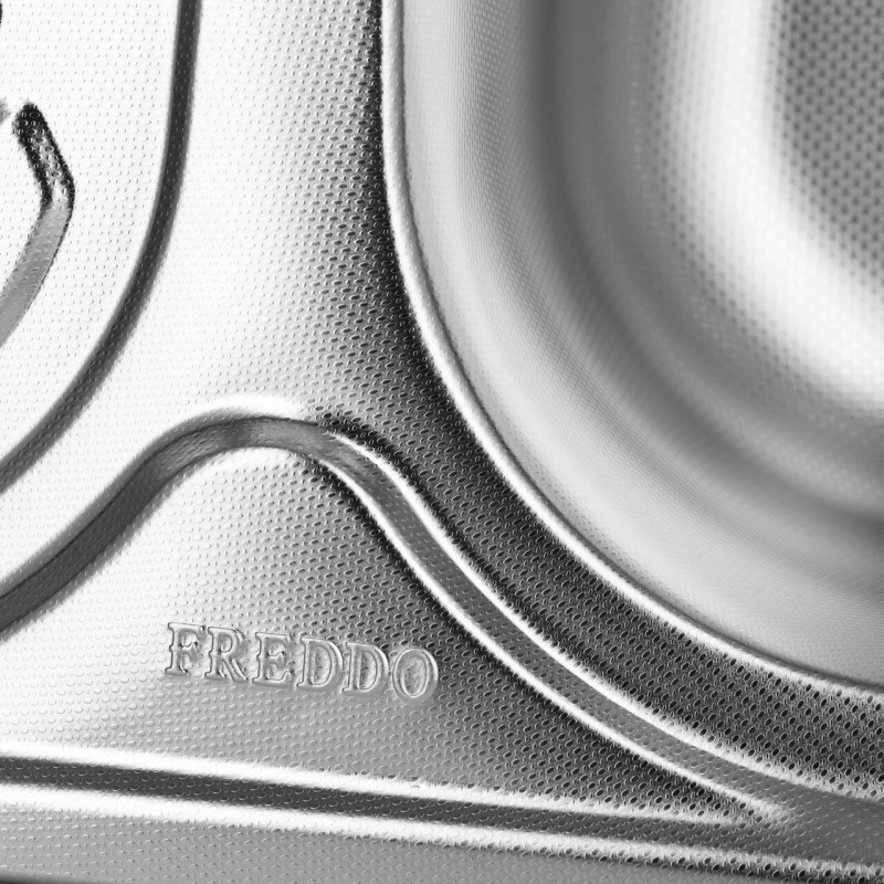 Chiuveta inox Freddo SN9019S, pentru blat, finisaj satinat, cuva stanga, scurgere Q32, 43.5 x 76 cm, adancime 15 cm