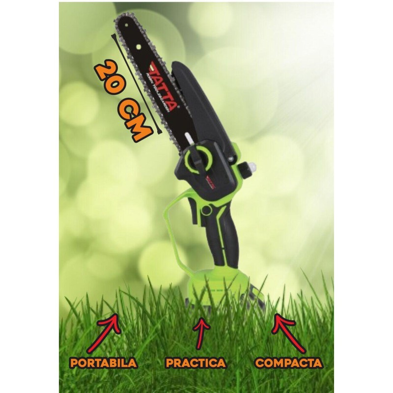 Mini drujba TATTA TD-5310, fierastrau electric cu acumulator 8”, 21V, portabila, teiere lemn, compacta