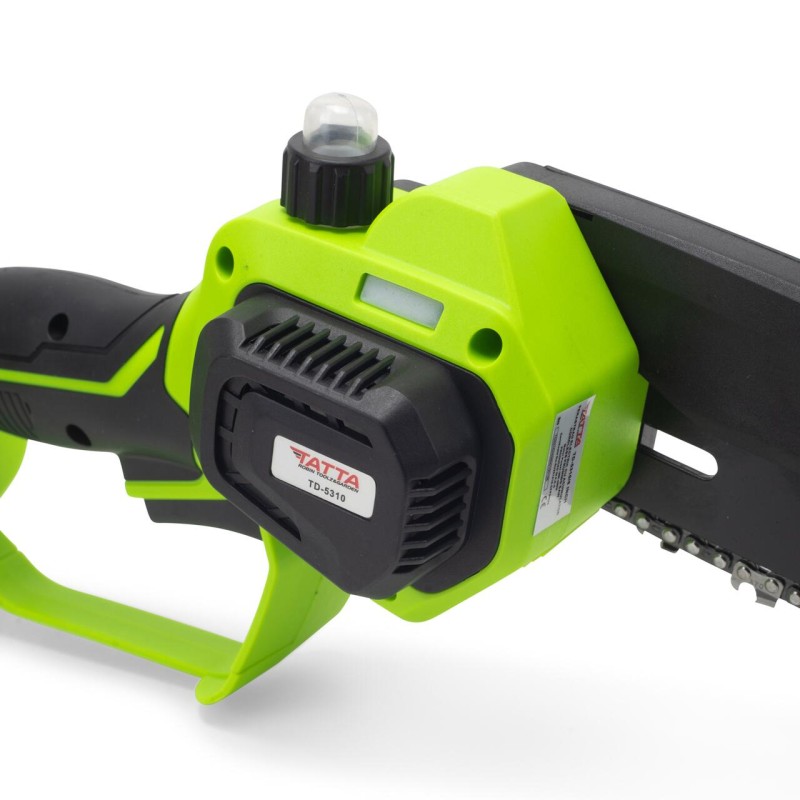 Mini drujba TATTA TD-5310, fierastrau electric cu acumulator 8”, 21V, portabila, teiere lemn, compacta