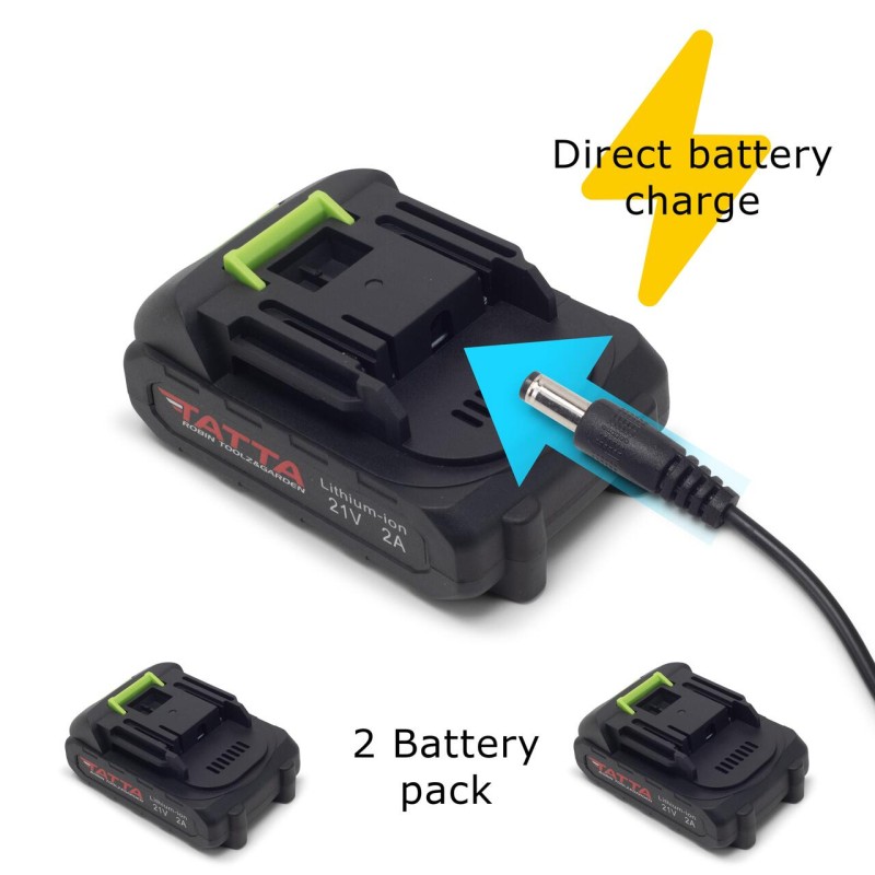 Mini drujba TATTA TD-5310, fierastrau electric cu acumulator 8”, 21V, portabila, teiere lemn, compacta