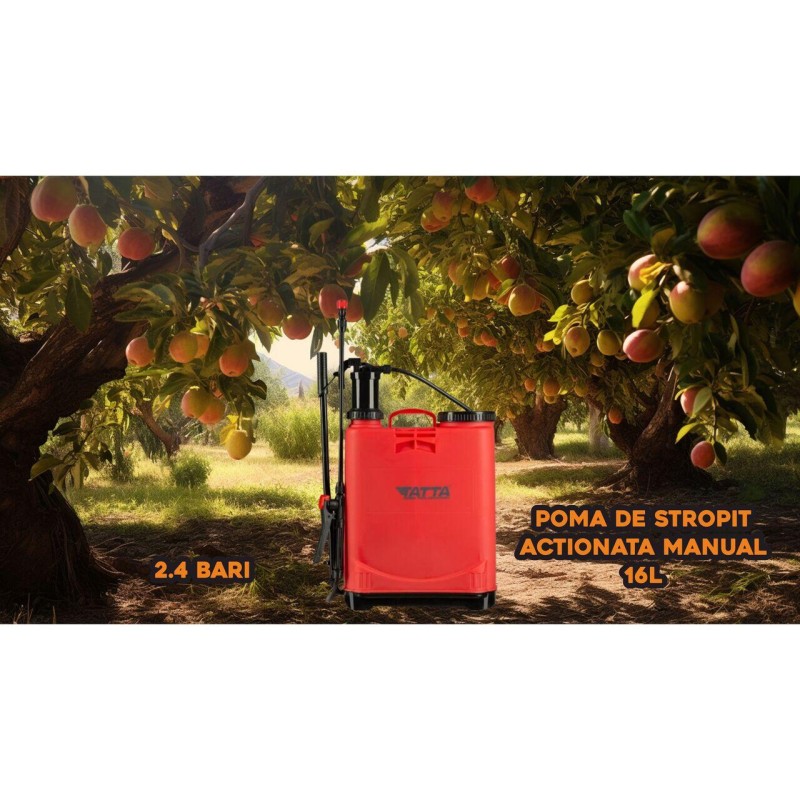 Pompa pentru stropit (vermorel) Tatta TP-181M, actionare manuala, 2.4 bari, 16 l