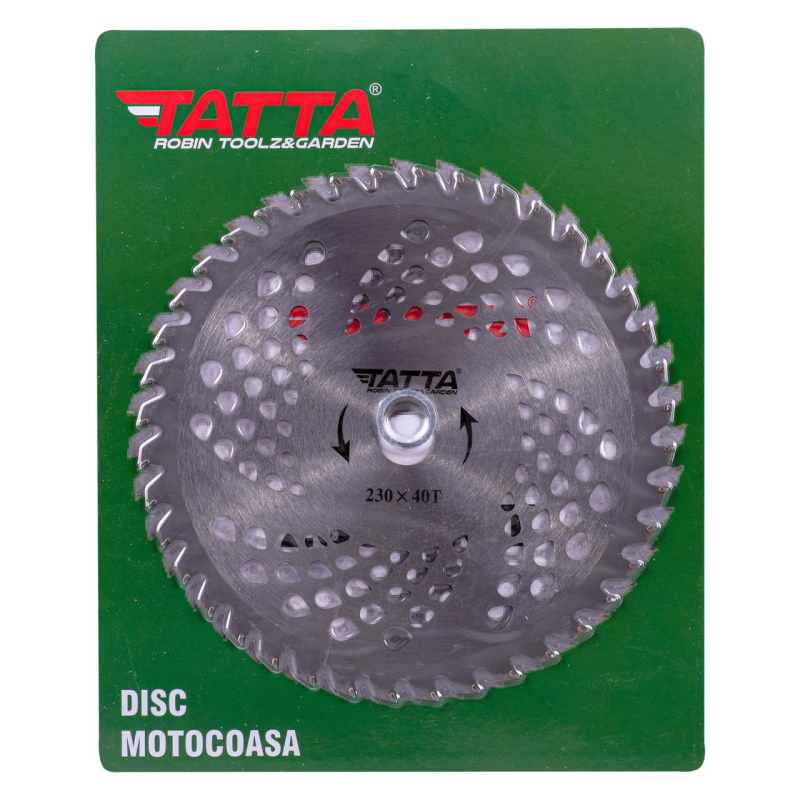 Disc motocoasa circular Tatta TT-1001, dinti vidia, 230x40T, pentru iarba