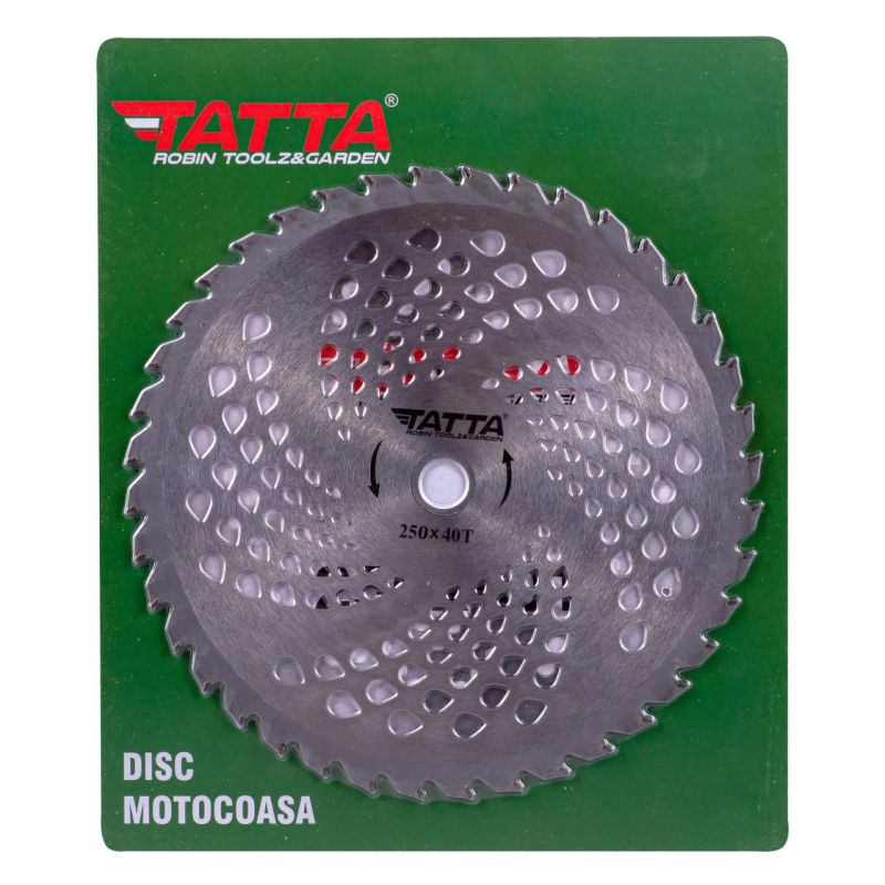 Disc motocoasa circular Tatta TT-1002, dinti vidia, 250x40T, pentru iarba