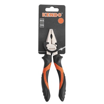 Cleste combinat cu o lungime totala de 200 mm din otel C55 cu continut ridicat de carbon, maner ergonomic